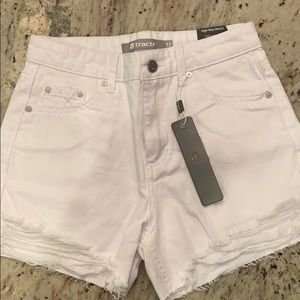 Girls white denim shorts.